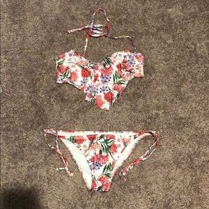 Ruffle two piece bathing suit